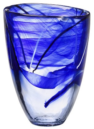 Kosta Boda Kontrastreiche Vase, blau