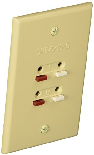 RCA Speaker Wire Wall Plate (AH300R) - Almond