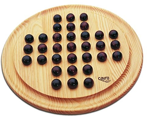 Cayro - Solitaire - + 6 Ans - avec Planche en Bois Et Jetons - Jeu De Société Amusant - Idéal pour Enfants Et Adultes - Logique Et Stratégie - 1 Joueur