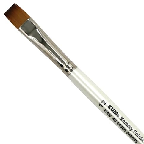 KUM - Aquarellpinsel Memory Point Flach Größe 12 | Malpinsel für Künstler, Künstlerbedarf für Aquarellmalerei und Watercolor