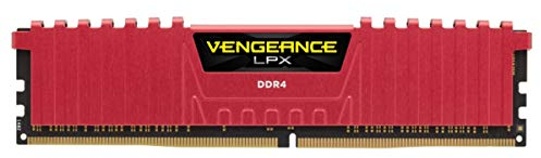 Corsair CMK16GX4M2A2400C16R Vengeance LPX Memorie per Desktop a Elevate Prestazioni, 16 GB (2 X 8 GB), DDR4, 2400 MHz, C16 XMP 2.0, Rosso