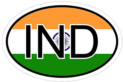 India Ind in Two Sizes Multicoloured Car Decal Sticker Car Flag