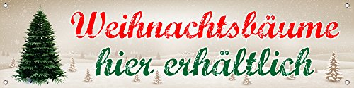 Werbebanner, Christbaum, Tannenbaum, Plane Weihnachtsbäume 2000 x 500 mm mit Ösen
