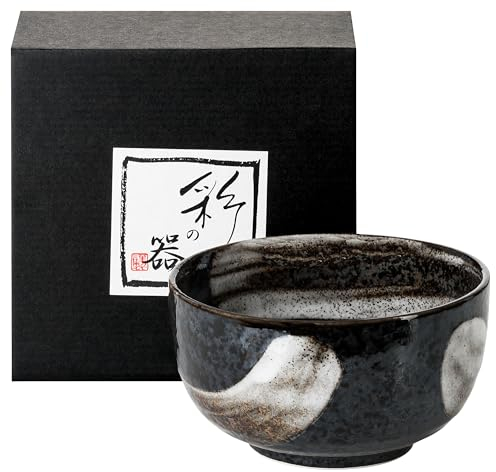 Japan Shop Yumeya Original japanische Matchaschale HAKE-TENMOKU in Geschenkbox Porzellan Matcha Schale Ø 12,8 cm, H 7 cm