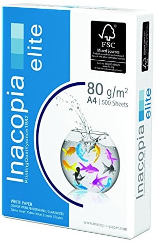 Inacopia Elite - Premium Kopierpapier, DIN A4, holzfrei, 80g/m², 2500 Blatt, weiß