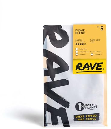 Medium Roast Ground Coffee 250g – Espresso Coffee Blend with Fudge Flavour Notes – Smooth & Sweet Coffee for Espresso Machines – Freshly Roasted – Rave Coffee Nº 5