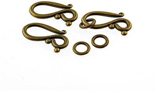 6 gancio Chiusure in bronzo antico di Vintage Parts, gioielli fai da te