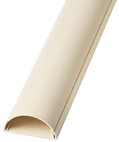 1m (100cm) – 16mm x 8mm Magnolia Trunking | Half Round Cable Conduit Cover | HDMI AV TV Ethernet & Speaker Wire Ducting | Wall Tidy Management | Self-Adhesive Backing *Easy Install* | Skirting Home
