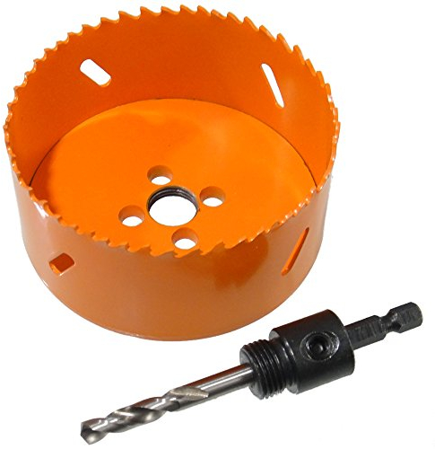 HSS Bi-Metall Lochsäge Ø 92 mm mit Adapter für INOX, Holz, Regipsplatten, Kunststoff, Metall