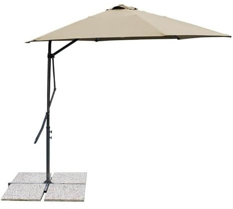 milani home - Ombrellone Da Giardino 2x3 Palo Laterale Tortora Per Esterno, Ristorante Gelateria Bar Hotel Albergo