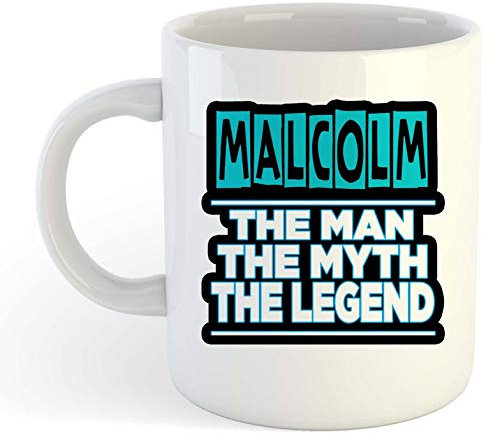 grabmybits Malcolm - The Man, The Myth, The Legend Mug - Name Personalised Funky Gift