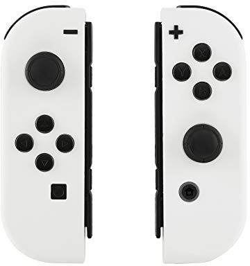 eXtremeRate Switch Joycon Coque avec Bouton,Cover Accessoires pour Nintendo Switch OLED Joycon-Blanc