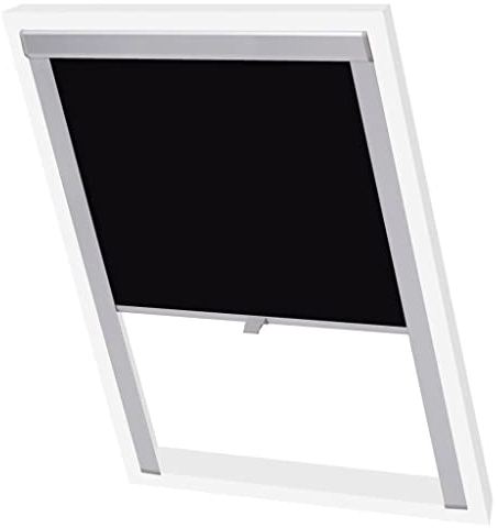 vidaXL Verdunkelungsrollo Dachfensterrollo Verdunkelung Klemmrollo Dachrollo Verdunklungsrollo Seitenzugrollo Schwarz FK06