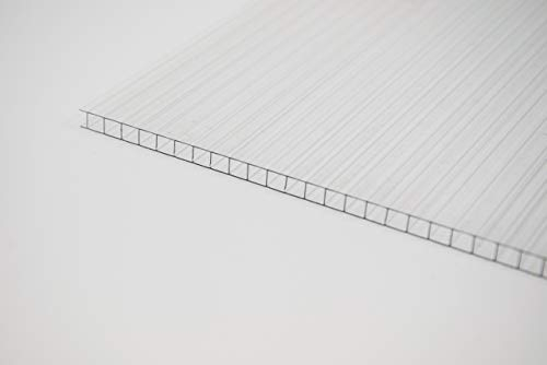 Stegplatte 4mm aus Polycarbonat, klar, Steg 2 Fach - Zuschnitt möglich! 2100mm x 3000mm (B x T)