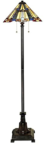 Licht-Erlebnisse Extravagante Stehleuchte Tiffany Stil in Bronze Antik 158cm elegantes Design Stehlampe Wohnzimmer