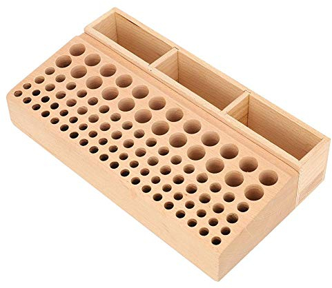 Lederhandwerk Werkzeughalter 98 Löcher Wood Leathercraft Werkzeughalter Holz Leder Handwerk Stempel Stanzwerkzeug Ständer Halter Box Organizer(#1)