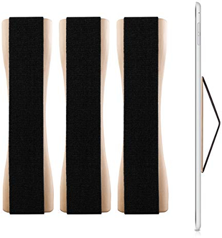 kwmobile 3X Tablet Fingerhalter Griff Halter - Selbstklebende Tablet PC Fingerhalterung kompatibel mit iPad Samsung Sony Tablets - Gold
