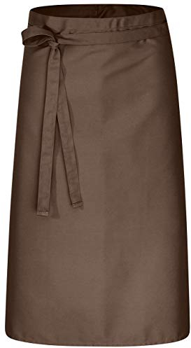 DESERMO Premium Vorbinder 80x100cm (LxB) - Hochwertige Profi-Schürze für Frau & Mann - Küchenschürze aus Baumwollmischung - Schürze mit großer Farbauswahl - Stoffgewicht 220g/m² (Braun)