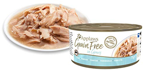 Applaws 100% Natural Grain Free Wet Cat Food, Tuna in Gravy, 70g Tin (Pack of 24)