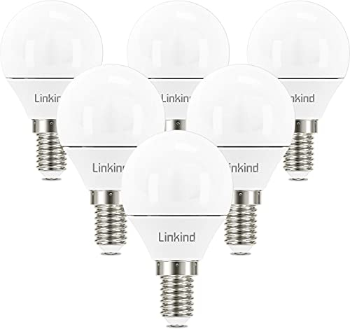 Linkind E14 LED Golf P45/G45 Lampe 4.9W, ersetzt 40 Watt, 500Lm 5000K Tageslichtweiß E14 Lampe in Tropfenform, nicht dimmbar, 6 Stück