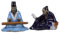 Cabilock Bonsai Figuren Japanisch 2 Stücke Dekofigur Menschen Figuren Gartenfiguren Ornamente für Moos Sukkulenten Blumentopf Auto Feengarten Aquarium Micro Landschaft Dekoration Dekofigur