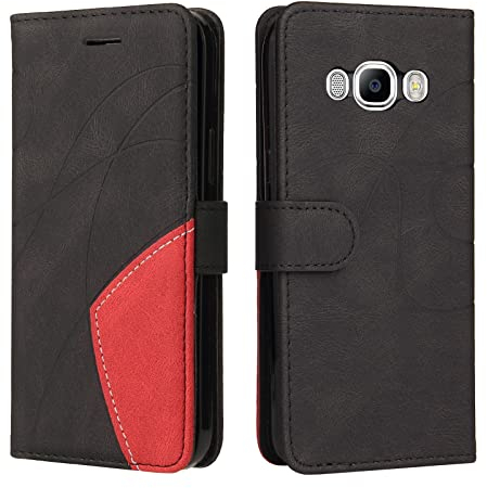 Fatcatparadise Cover per Samsung Galaxy J5 2016 / J510, Flip Caso in PU Pelle Case Libro Portafoglio Protettiva Custodia con TPU Sottile Antiurto,[Kickstand][Slot per Schede][Magnetica] (Nero)