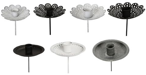 NETPROSHOP Kerzenhalter zum Stecken Antik-Optik aus Metall für Baumkerzen/Stabkerzen, Farbe:Noir, Auswahl:10 cm
