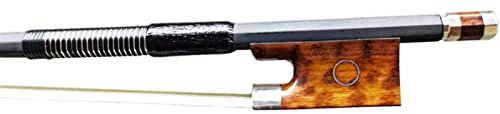 FLFL 4/4 Black Carbon Faser Violine Bogen Snakewood Frosch Mit Kreisauge Und Nickel-Silberteilen Geigenbogen voller Größe