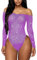 RSLOVE Corpo Da Donna Body A Rete Guardare Attraverso Teddy Sexy In Pizzo Taglia unica Porpora