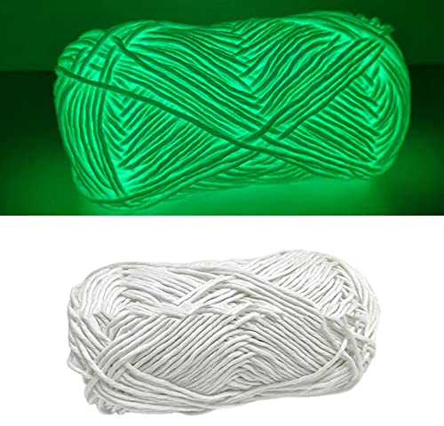 1 Rolle 70 m Strickgarn, leuchtet im Dunkeln, Acrylgarn, weiches Garn, Strickwolle zum Stricken, Häkeln und Basteln, Babydecken, Pullover, Schals, Mützen weiß