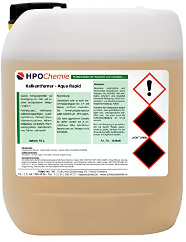 HPOChemie Kalkentferner - Aqua Rapid | Entkalker für Wasserführende Systeme | (2x10 Liter)