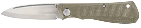 Gerber Taschenmesser mit Gürtelclip, Mansfield, Swayback Design mit Scandi-Schliff und Micarta Griffschalen, Klingenlänge: 8 cm, Oliv, 30-001910