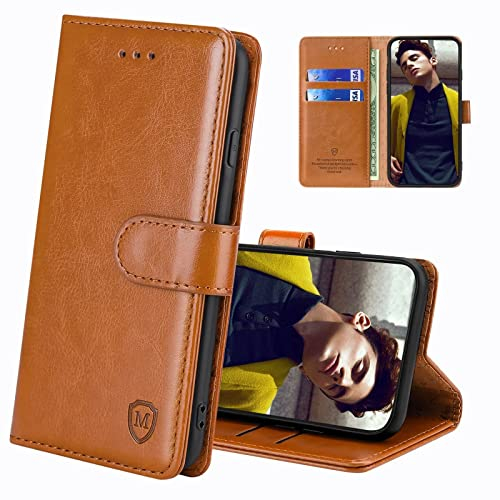 FMPCUON Hülle für Xiaomi 12T/Xiaomi 12T Pro Handyhülle [Standfunktion] [Kartenfach] [Magnetverschluss] Tasche Flip Case Schutzhülle lederhülle klapphülle für Xiaomi 12T/Xiaomi 12T Pro Braun