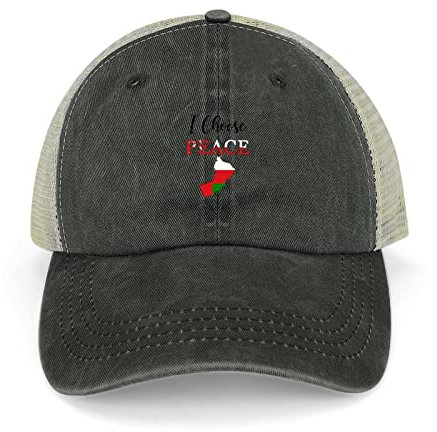 Funlucy Frühling und Sommer Oman Flagge I Choose Peace Cotton Caps Oman Pride Caps Baseball Caps Herren und Damen Hüte Mesh Caps Outdoor Sport Caps, Schwarz-Oman-Flagge I Choose Peace, One size