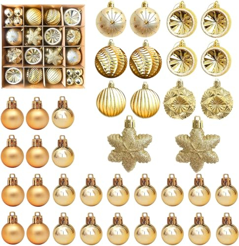 Weihnachtskugeln Weihnachtsbaumschmuck-Set 38pcs Bruchfeste Weihnachtskugeln für Weihnachtsbaum Hängende Dekorationen Weihnachtskranz Neujahrsparty Home Office Schuldekorationen