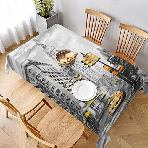 AABSTBFM Rechteckige Tischdecke 228 x 152 cm – Love From New York bedruckt, waschbar, wasserdicht, knitterfrei, Tischdekoration