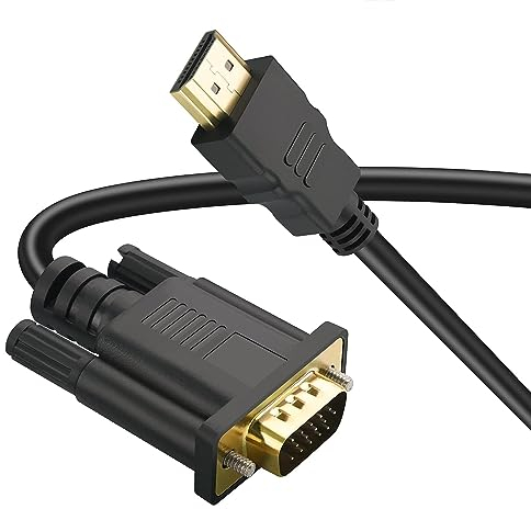 Câble HDMI vers VGA, câble HDMI vers VGA moniteur vidéo (mâle vers mâle) 1080P Audio HDTV Transmission Line Out Câble convertisseur pour ordinateur, ordinateur de bureau, ordinateur portable, PC,
