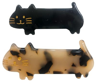 Nordstral Haarklammer Katzen Set (2 Stk.) - Classic Nyan Cat - Haarklammer klein in 6,2 x 2,9 cm, Haarspangen Damen und Haarspangen Mädchen