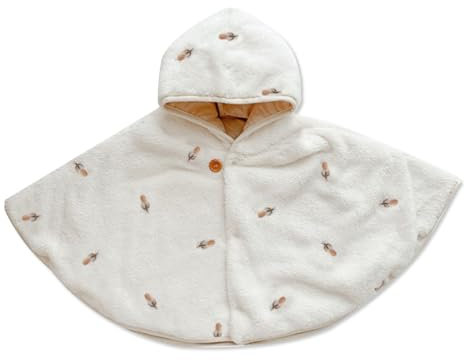 SONARIN Chaude Cape à Capuche Bébé,Manteau d'Hiver Doux Épais Poncho Tout-Petits Mignon Vêtements d'Extérieur Coupe-Vent Veste Châle pour Bébé Garçon Filles 1-3 Ans(Tulipe)