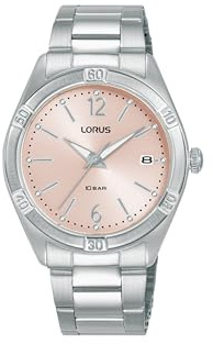 LORUS Damen Analog Quarz Uhr mit Edelstahl Armband,Silber