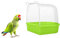 MEISH Baignoire pour oiseaux avec crochets - Cage à oiseaux à suspendre - Accessoires pour perroquets, canaris et perruches (vert)