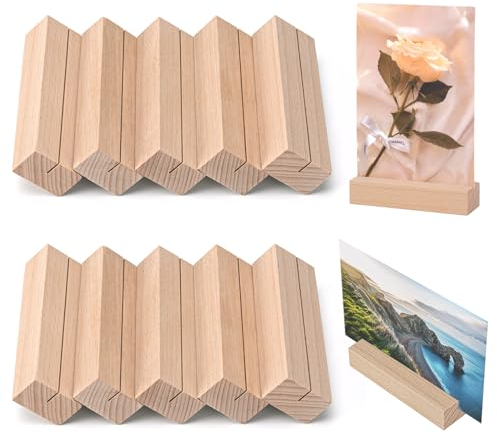 MumdoYAL 10 pièces porte carte bois,porte photo,porte menu,porte nom table,support bois,Pour les mariages et les fêtes