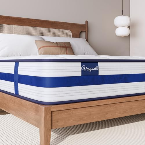 Vesgantti 100x200cm Matratze 24cm Höhe H3 Orthopädische 7 Zonen Tonnentaschenfederkernmatratze Mittelfest Komfortschaummatratze Öko-Tex Zertifiziert Matratzen
