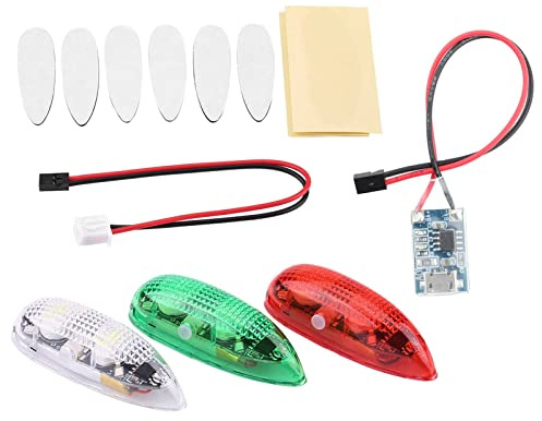 3-teiliges Kabelloses Drohnenblitz-LED-Licht, Hell Sichtbares Drohnen-LED-Licht, Quadrocopter und Multirotoren für RC-Flugzeuge mit Festem Flügel