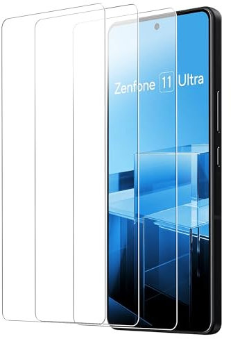 zZjoOoj [3 protectores de pantalla para Asus Zenfone 11 Ultra, protector de pantalla de cristal blindado, [resistente a los arañazos, antihuellas y sin burbujas]