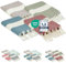 furora Holiday Strandtuch groß 100x200 cm: Baumwolle (4er Set), leicht lang dünn kompakt | Fouta Strandhandtuch XXL, Hamamtuch Saunatuch | Damen & Herren Badetuch Stranddecke - Urlaub Must Haves