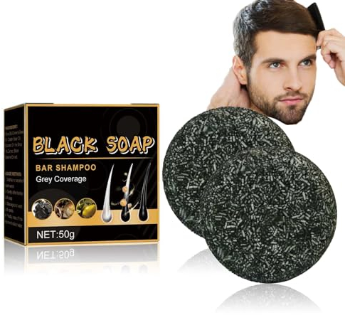 Grau Glanz Seife, Spartan - Gray Hair Reverse Bar, Grau Glanz Haar Revitalisierungsbar,Charcoal Shampoo Bar, Natural Hair Darkening Shampoo Bar, Solid Shampoo Bar (2PC)