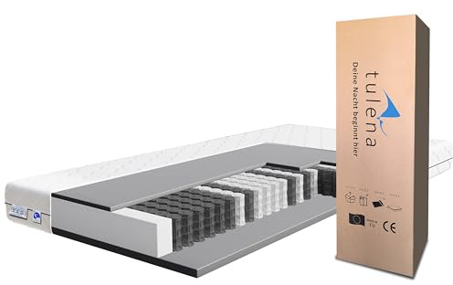 TULENA Matratze 120x190 H2/H3 Taschenfederkern Basic 18 cm, wendbar | Wendbare Taschenfederkernmatratze mit zwei Härtegraden, Komfortschaum und abnehmbarem Bezug, bei 60 °C waschbar.