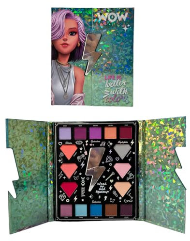 Palette di trucchi 16 pezzi trousse per bambine ombretti blush illuminanti