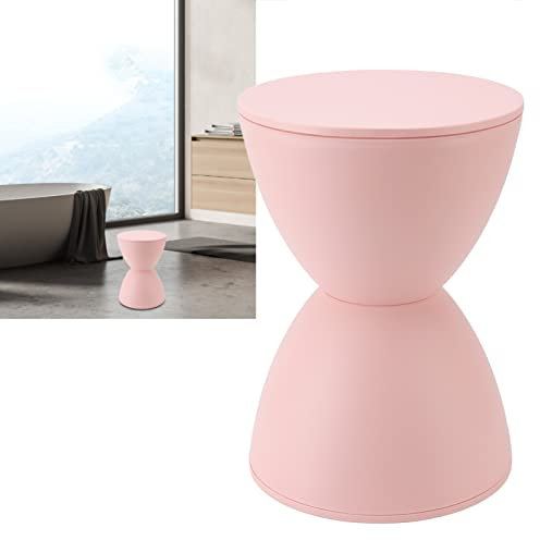 Tabouret rond moderne en forme de sablier en plastique rose pour salle de bain et vestiaire Style nordique
